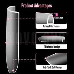 NOVO OVO size chart with ruler illustrating longest 33mm tip and sizing benefit