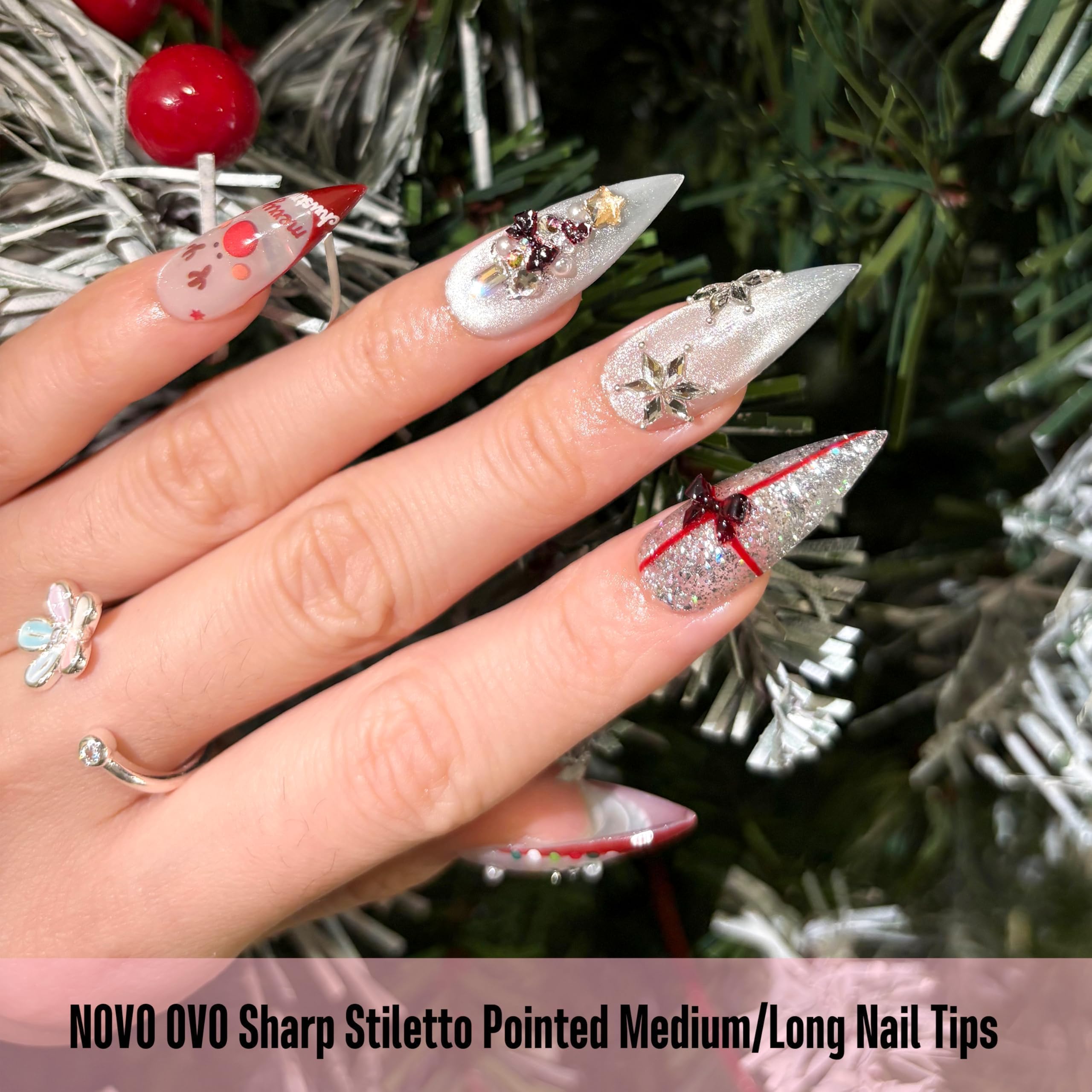 NOVO OVO thumb stiletto cuticle detail for easier application and fit