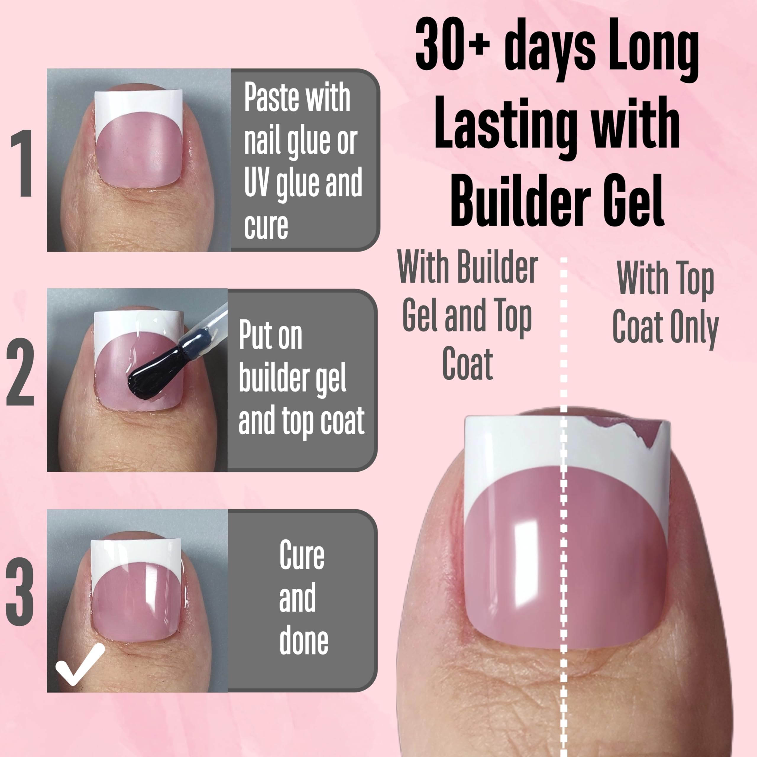 NOVO OVO close-up of white French tip texture for precise application