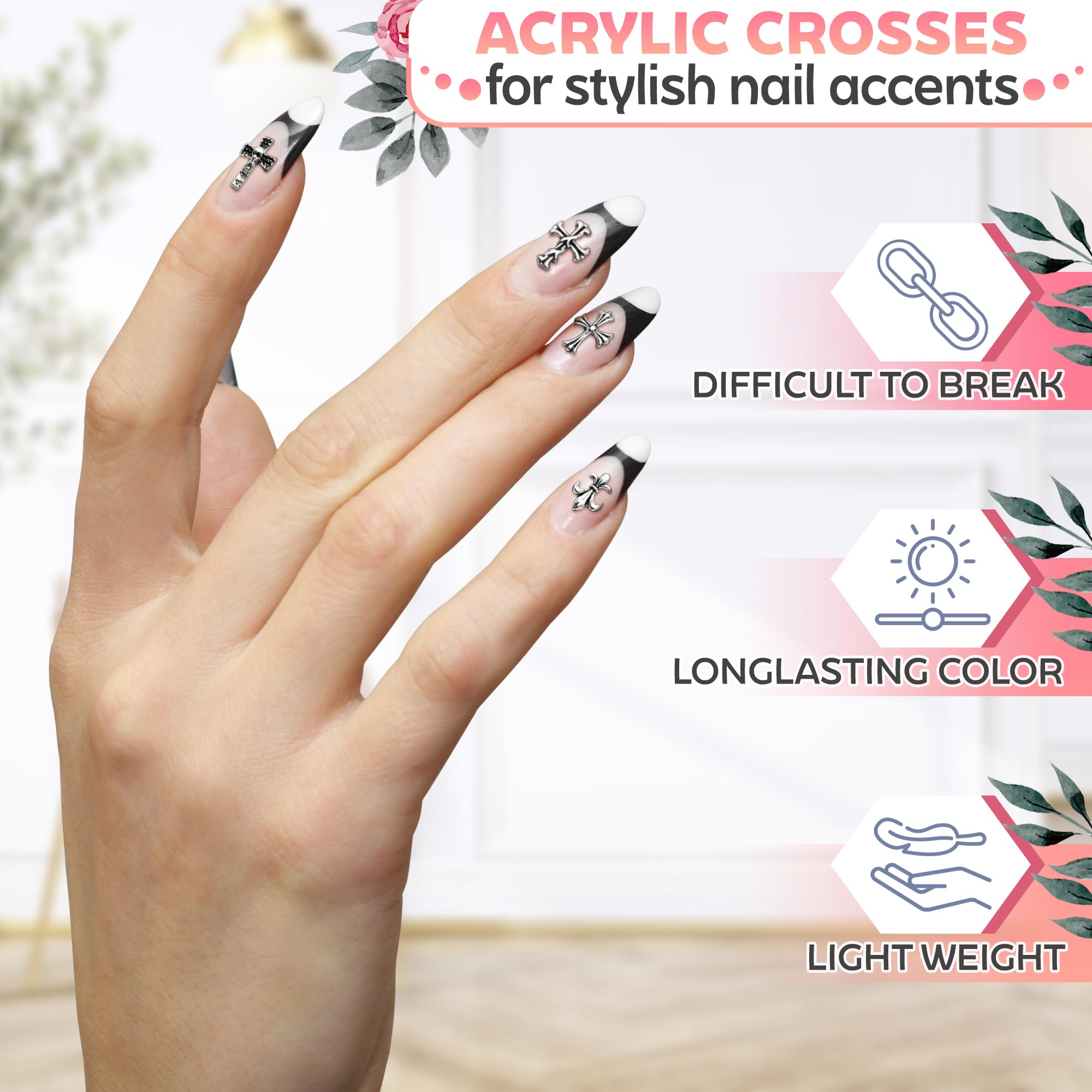 Novsix charms applied on manicure showing dramatic focal nail and visual impact