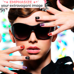 Novsix charms on press-on nail demonstrating easy customization and durable look
