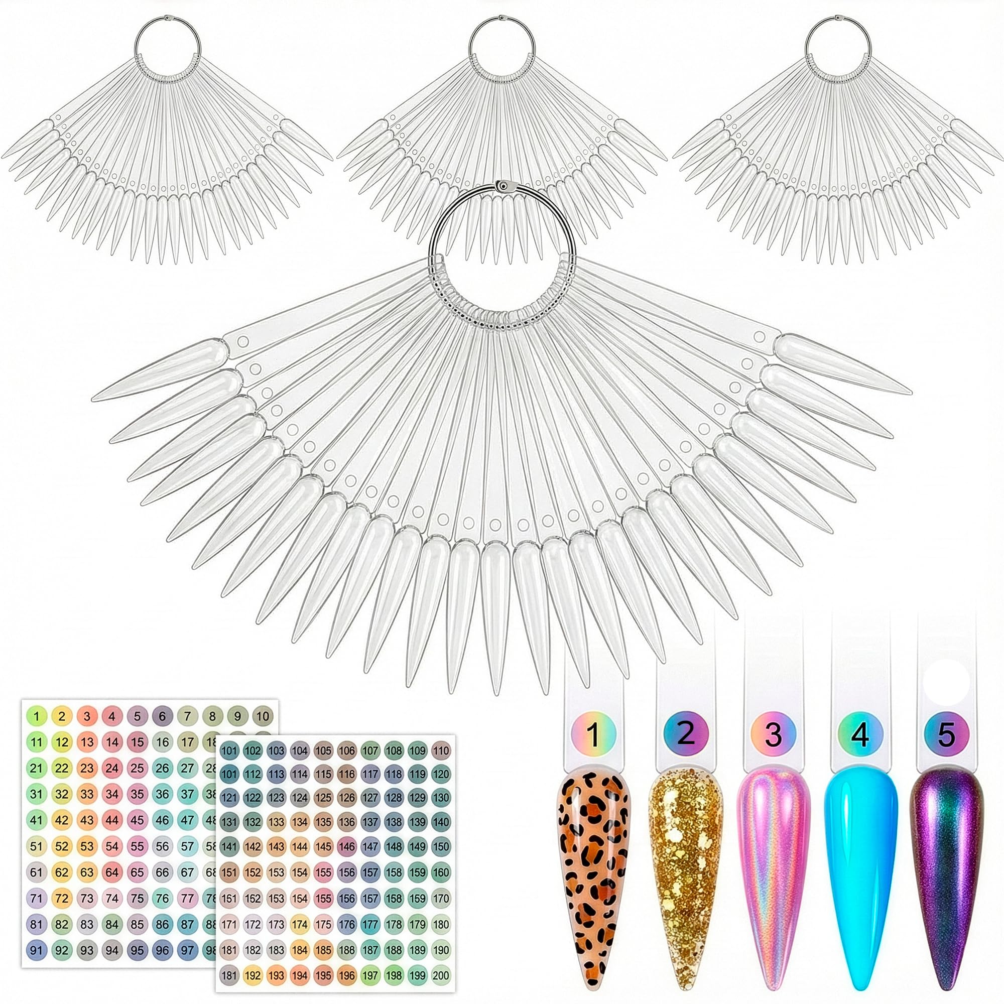 Novsix front view of stiletto swatch set for quick color selection