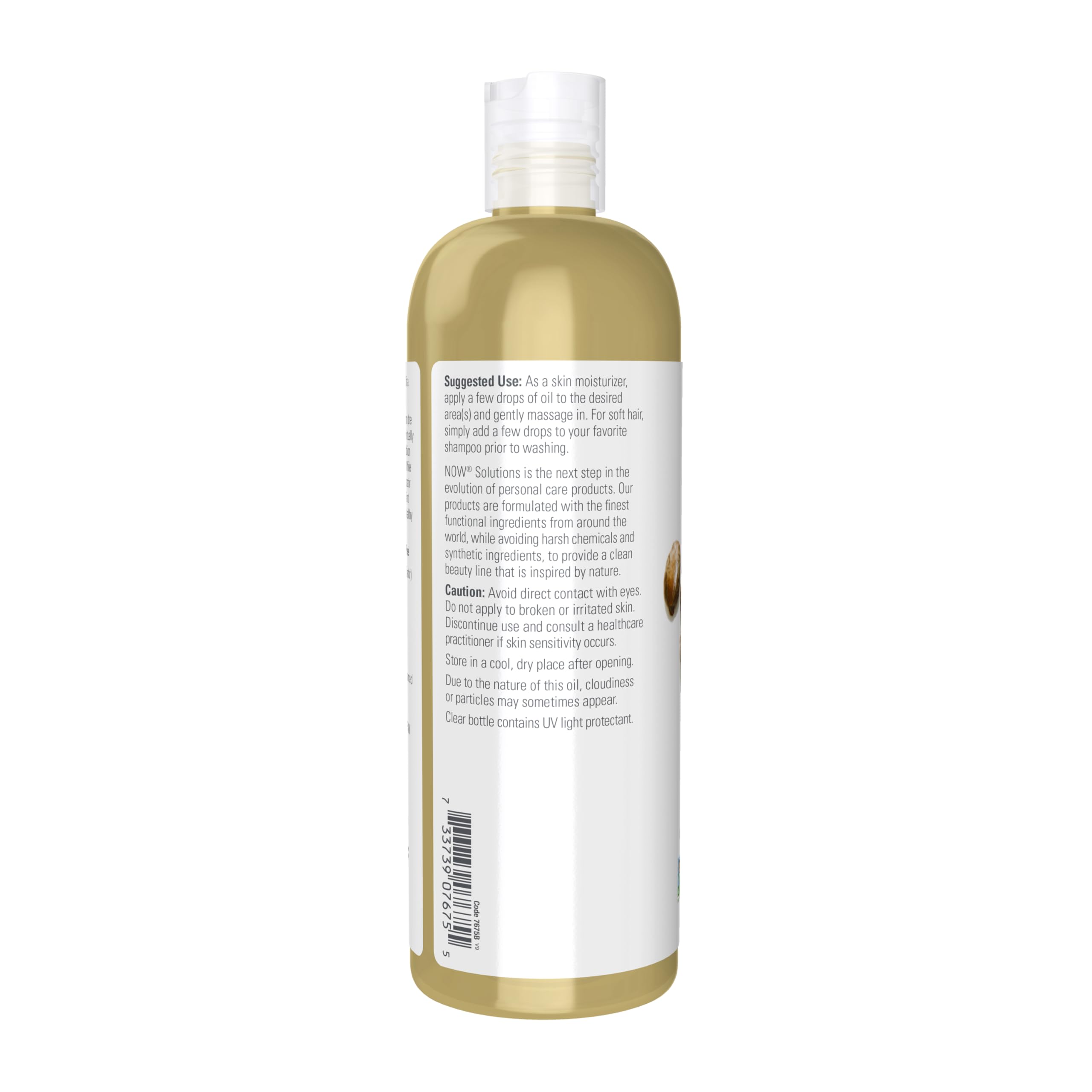 NOW Foods castor oil being poured showing thick texture and moisturizing benefit