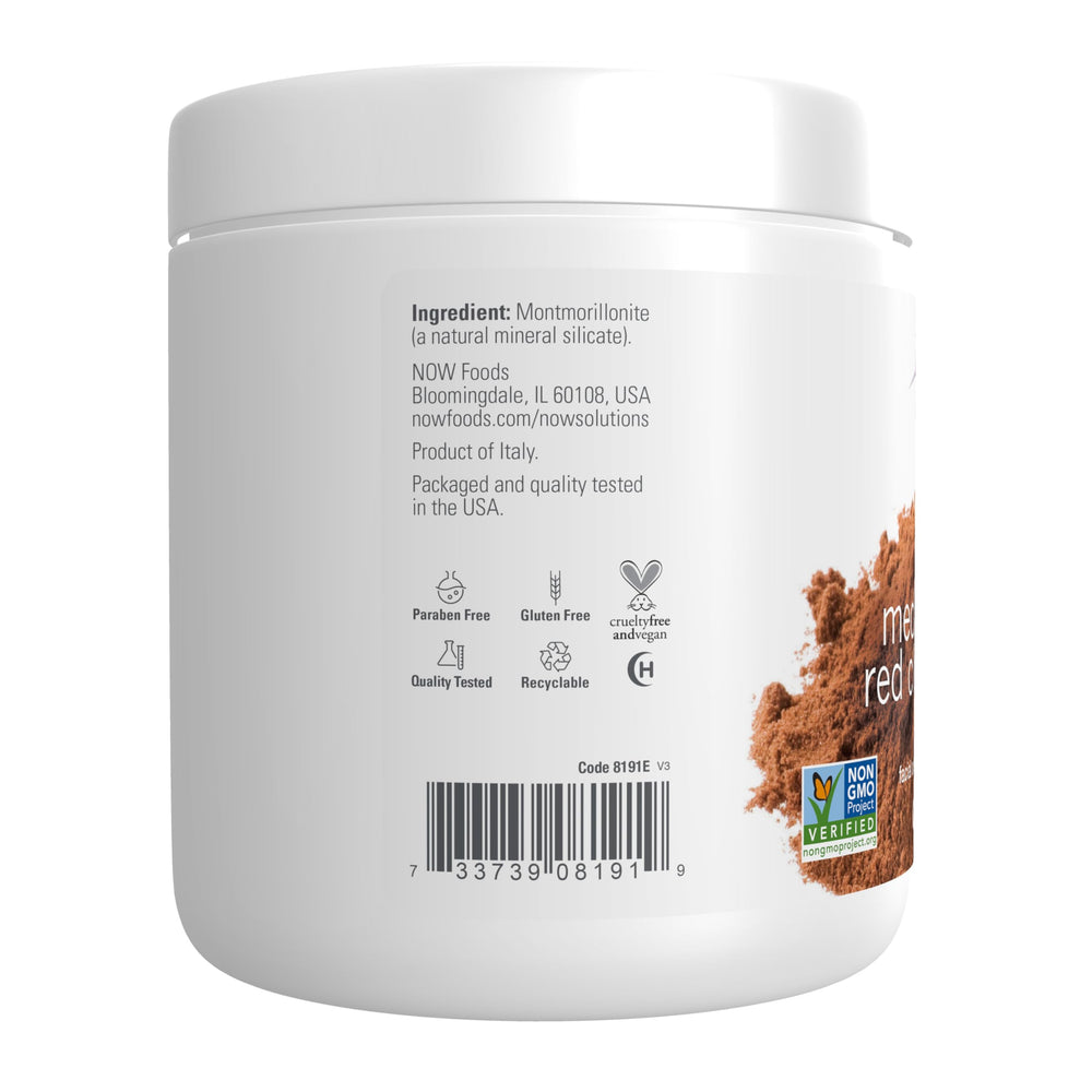 NOW Foods Mediterranean red clay mixed in bowl ready for application