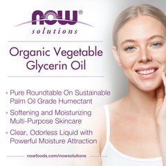 NOW Foods label detail highlighting organic origin and GMP assurance