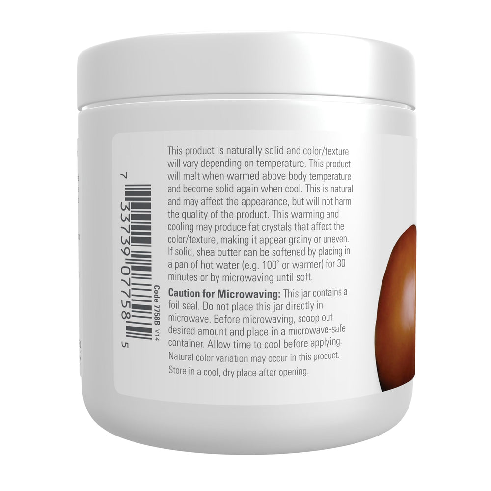 NOW Foods shea butter warming in hands for smooth application and improved absorption