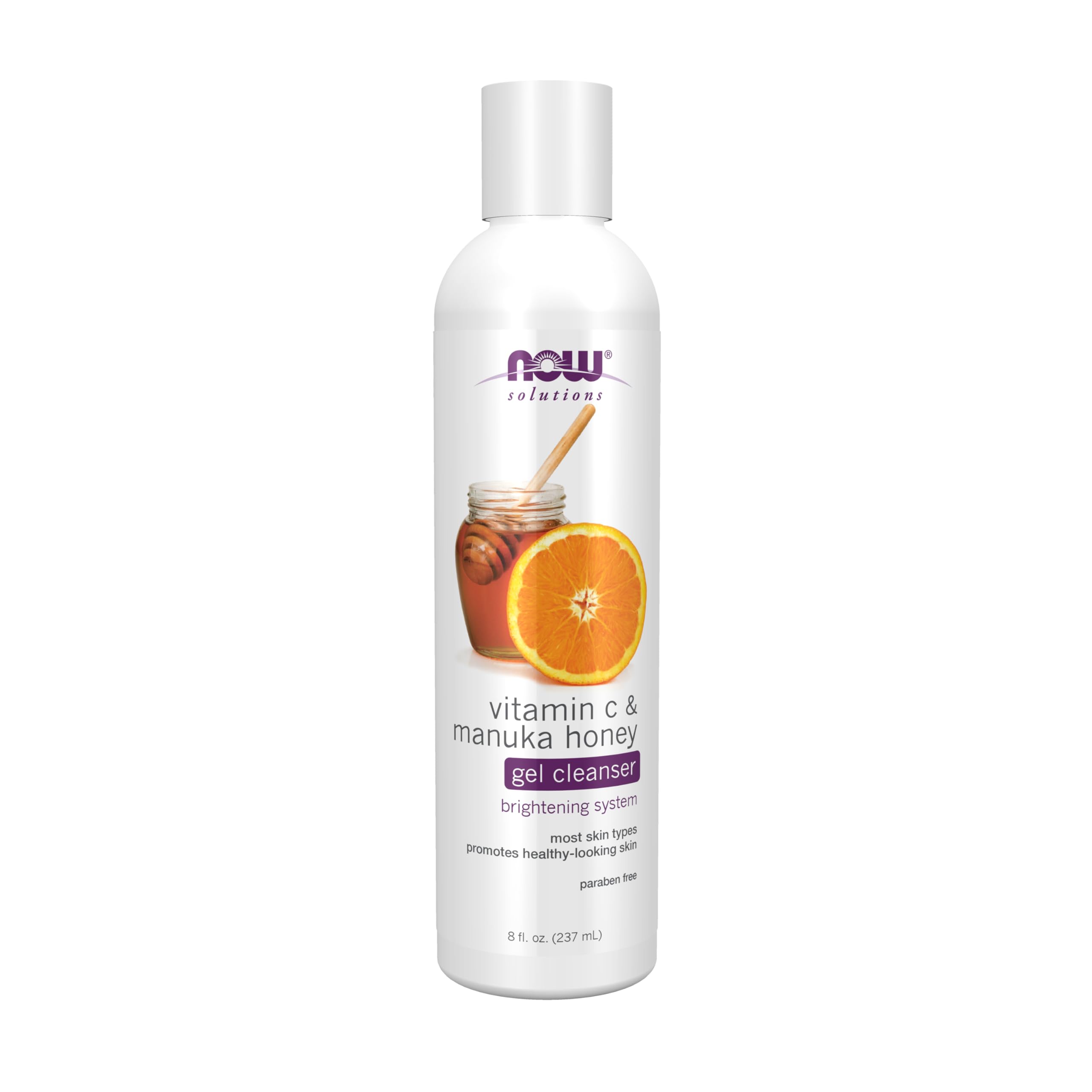 NOW Foods front packaging showing brightening gel cleanser and benefits