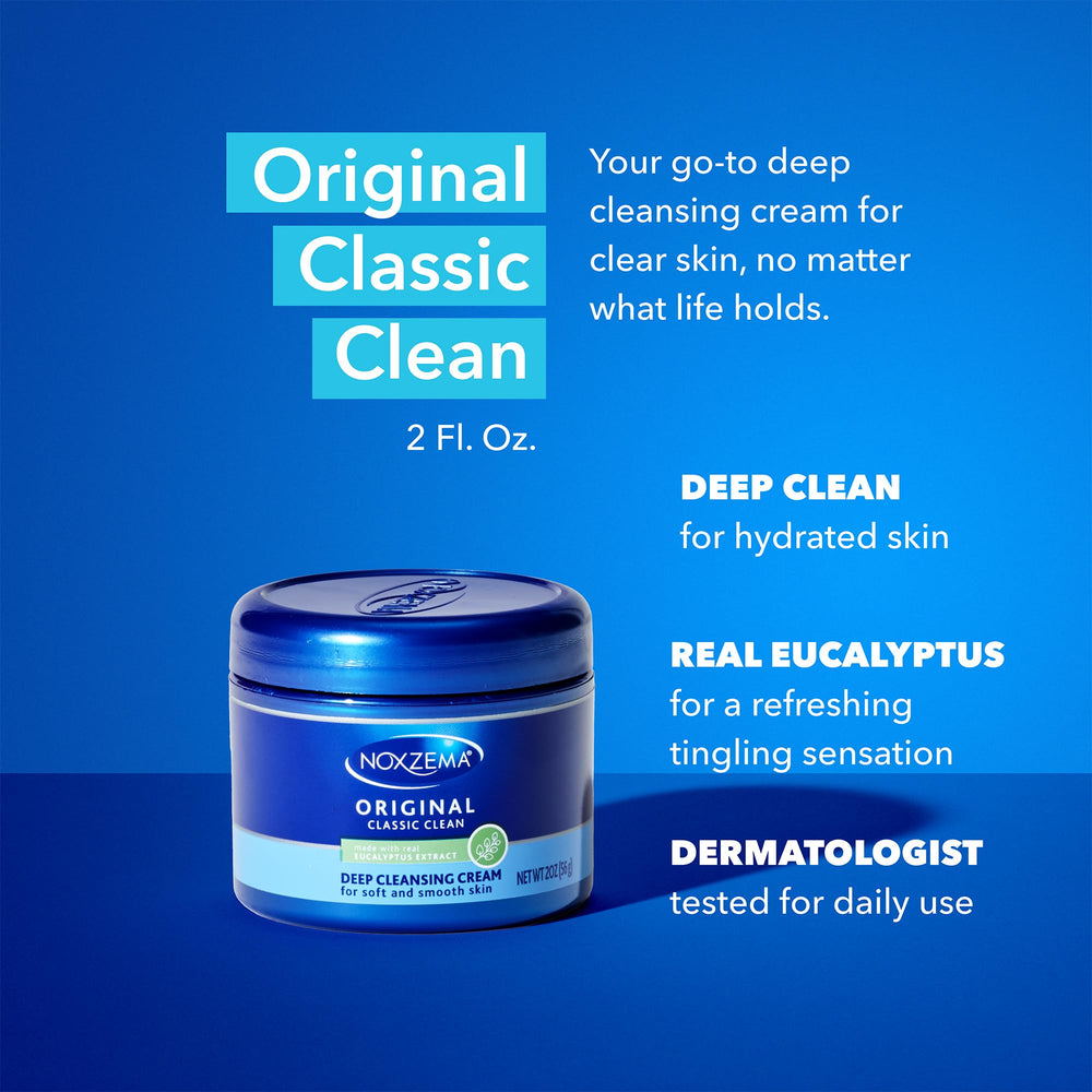 Noxzema 2 oz tub next to a credit card to show exact size portability