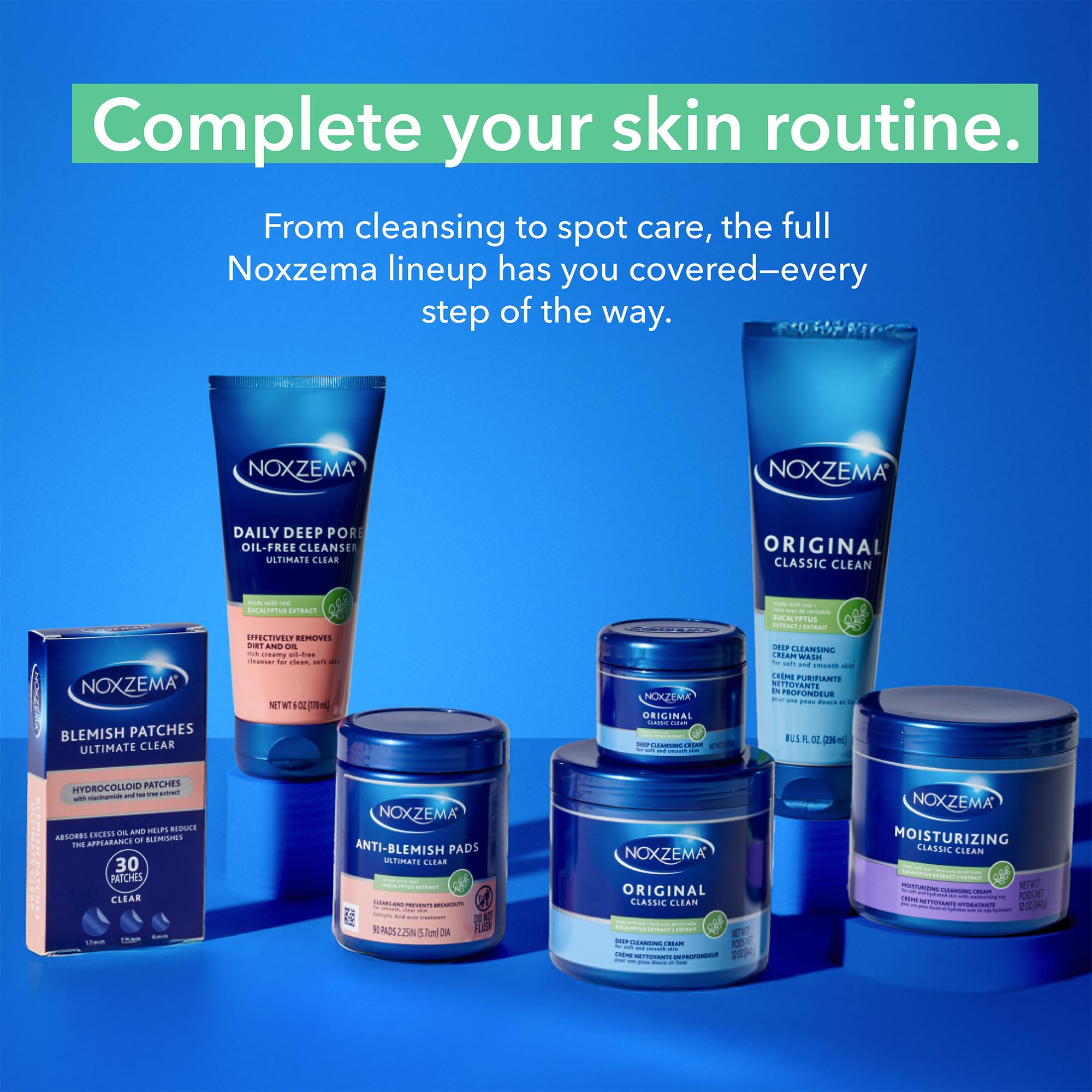 Noxzema tubs on bathroom shelf highlighting organized daily routine