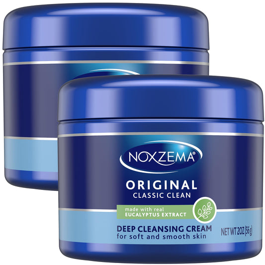 Noxzema front packaging travel jars showing compact convenience and brand trust