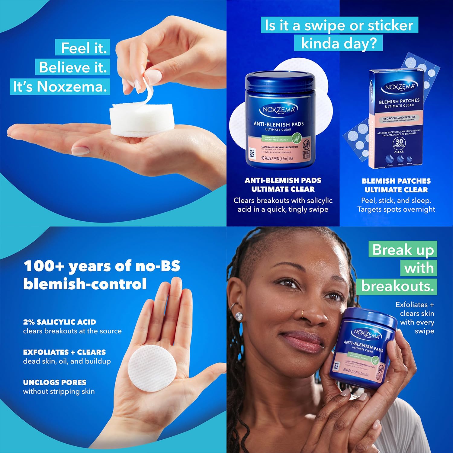 Noxzema in bathroom lifestyle scene showing energized morning routine