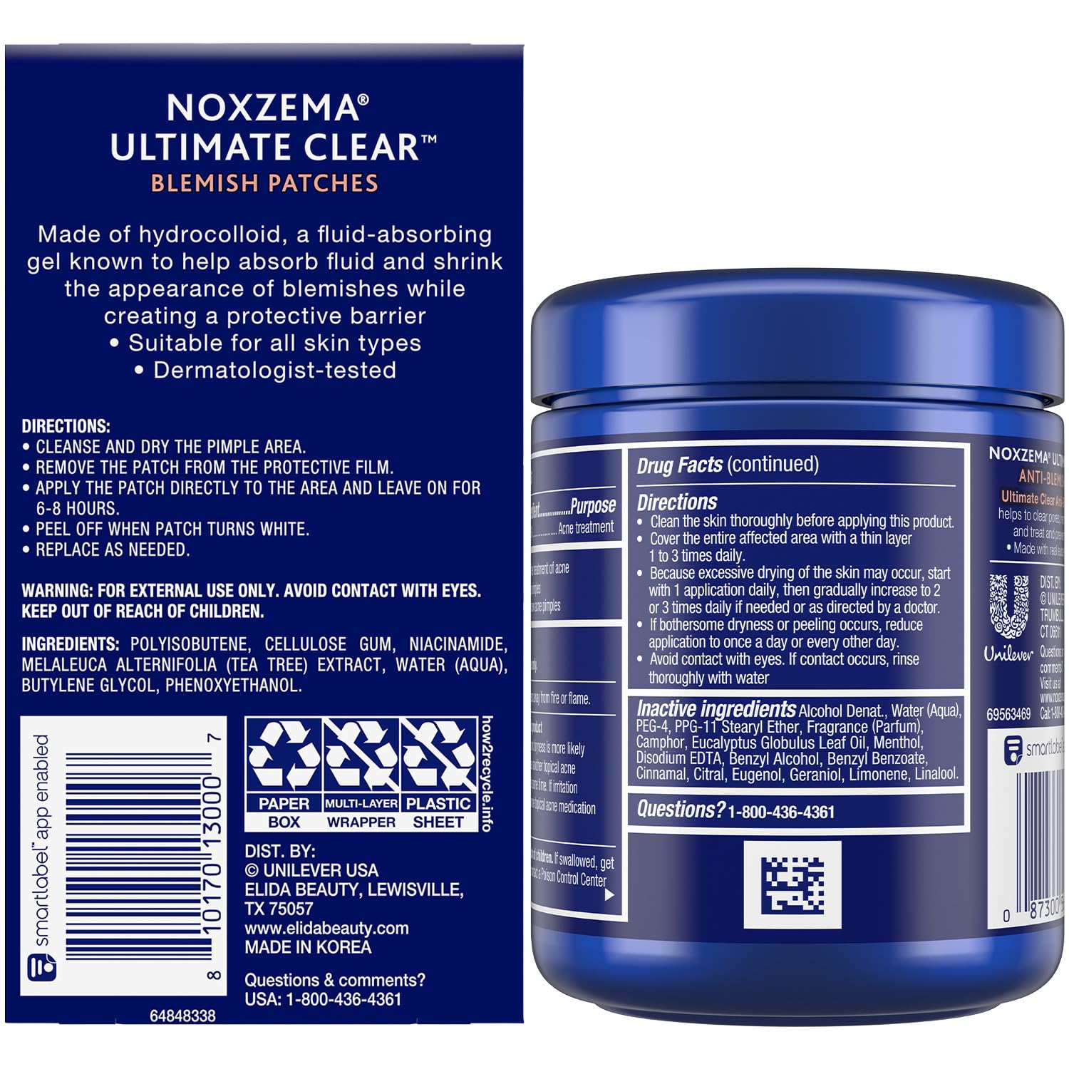 Noxzema blemish patches close-up showing three sizes and clear protective finish
