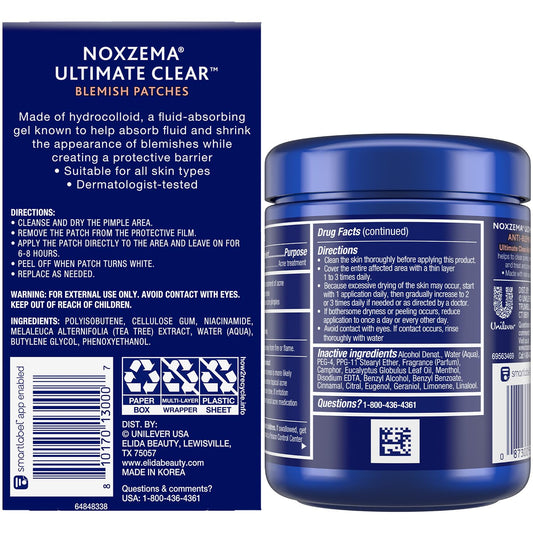 Noxzema blemish patches close-up showing three sizes and clear protective finish