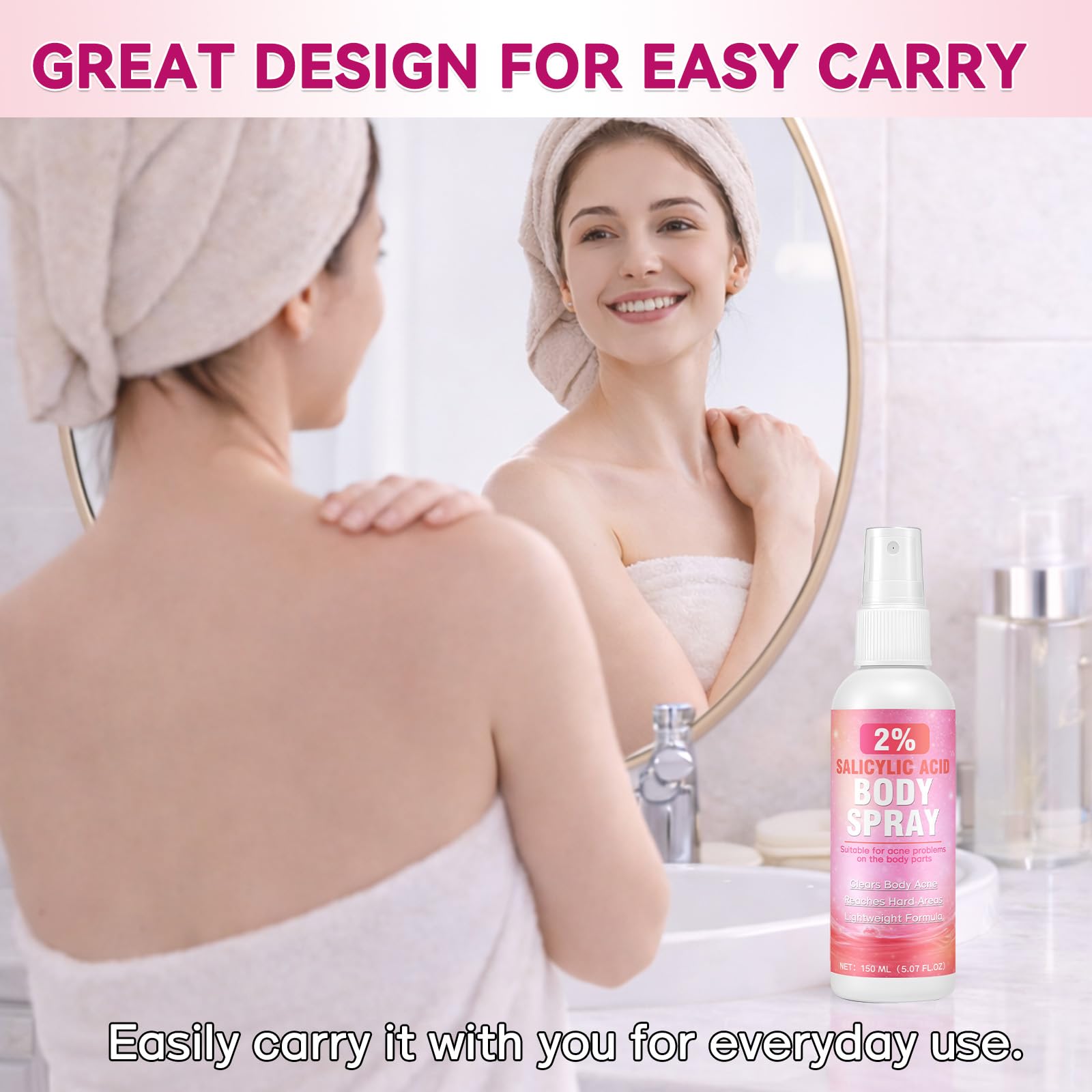 Nozerix being applied to a model's back to target body blemishes