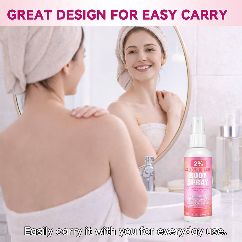 Nozerix being applied to a model's back to target body blemishes