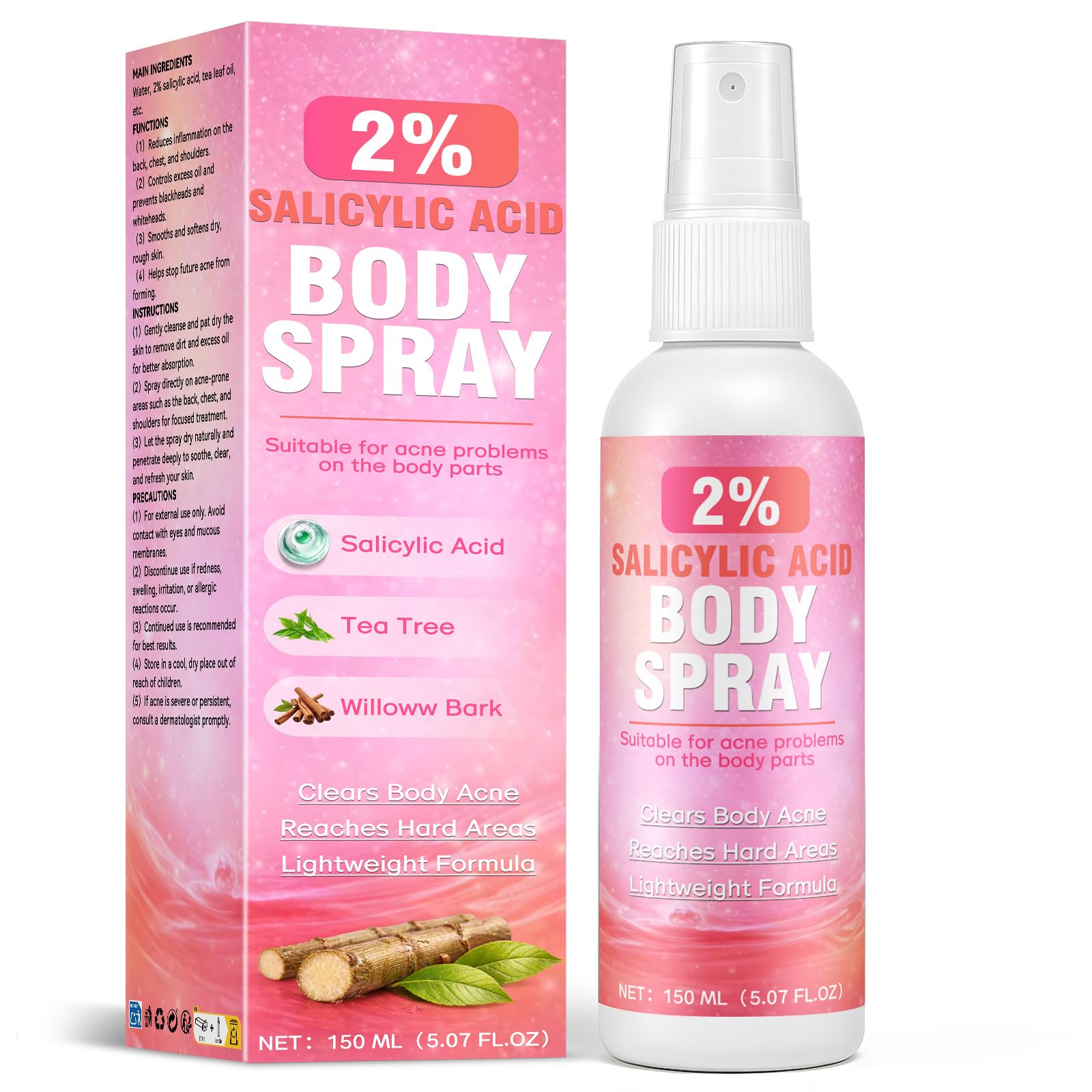 Nozerix front packaging showing 2% salicylic acid spray for clear skin