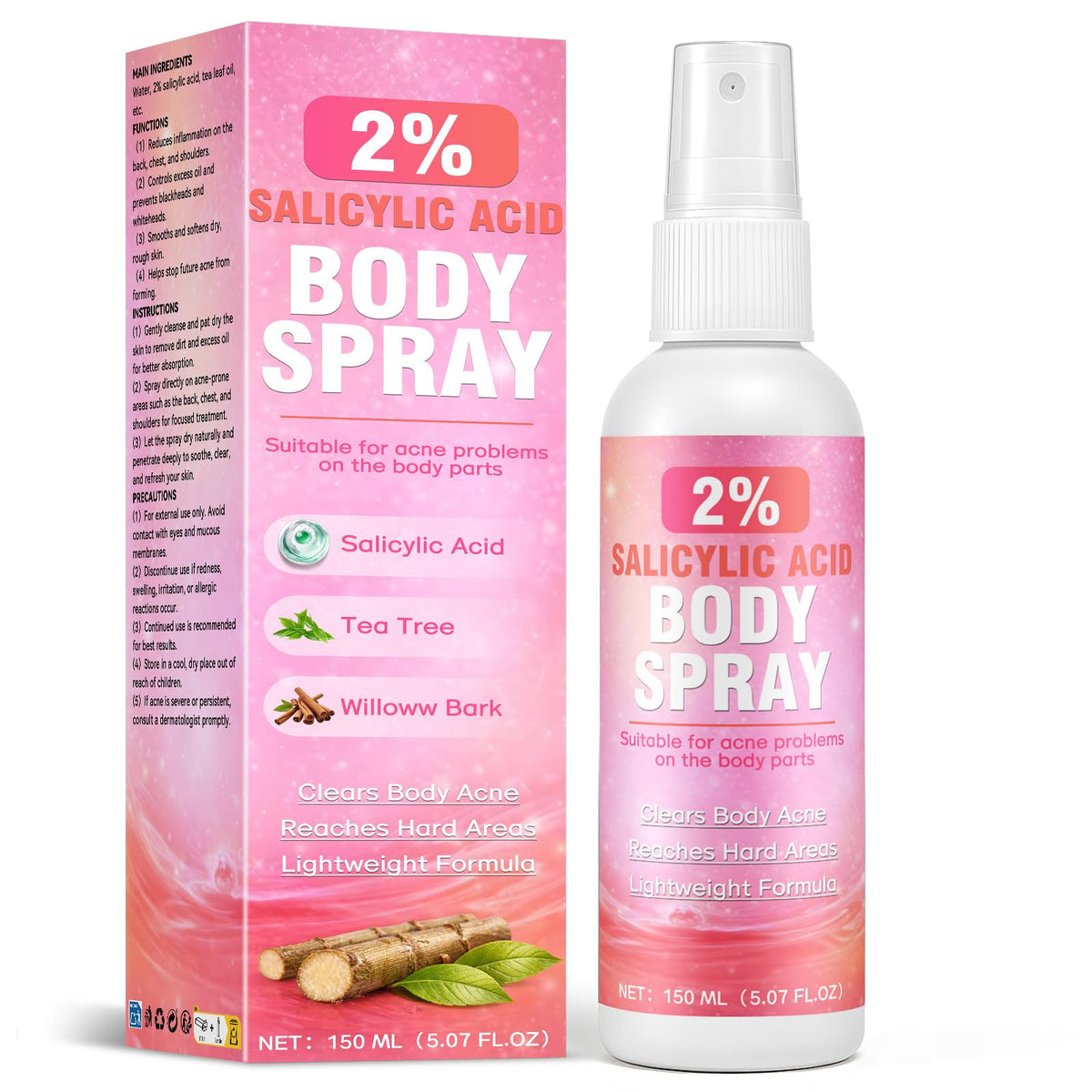 Nozerix front packaging showing 2% salicylic acid spray for clear skin