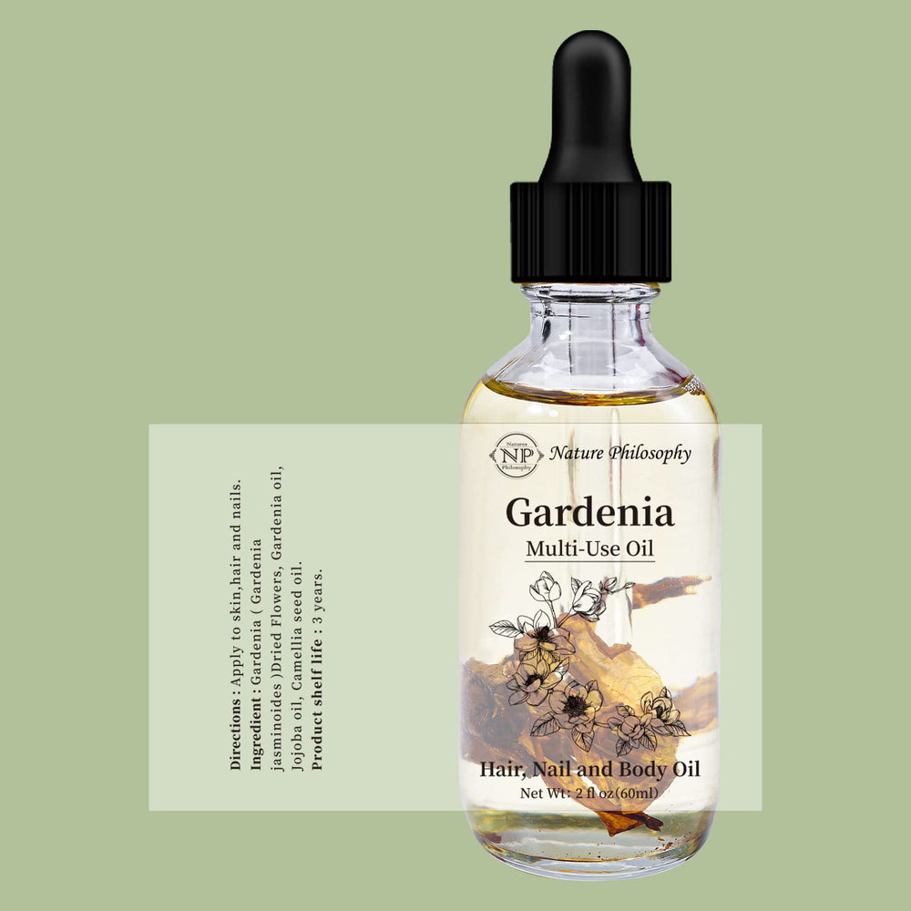 NP NATURES PHILOSOPHY gardenia flower close-up highlighting natural botanical ingredients