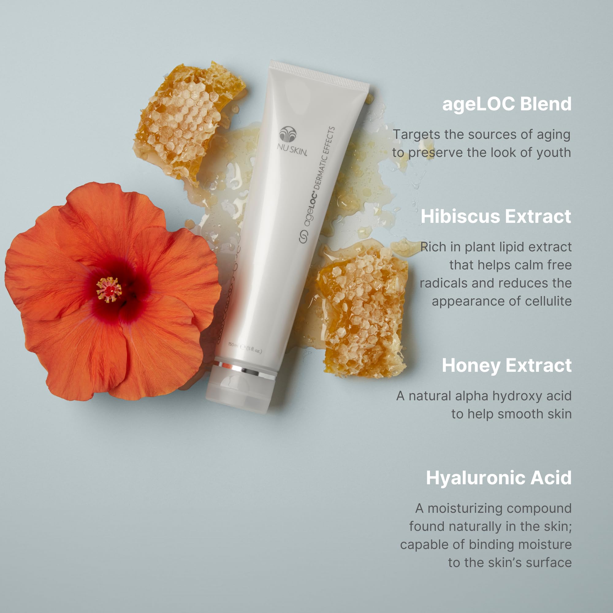 Nu Skin size comparison showing bottle scale for travel-friendly benefit