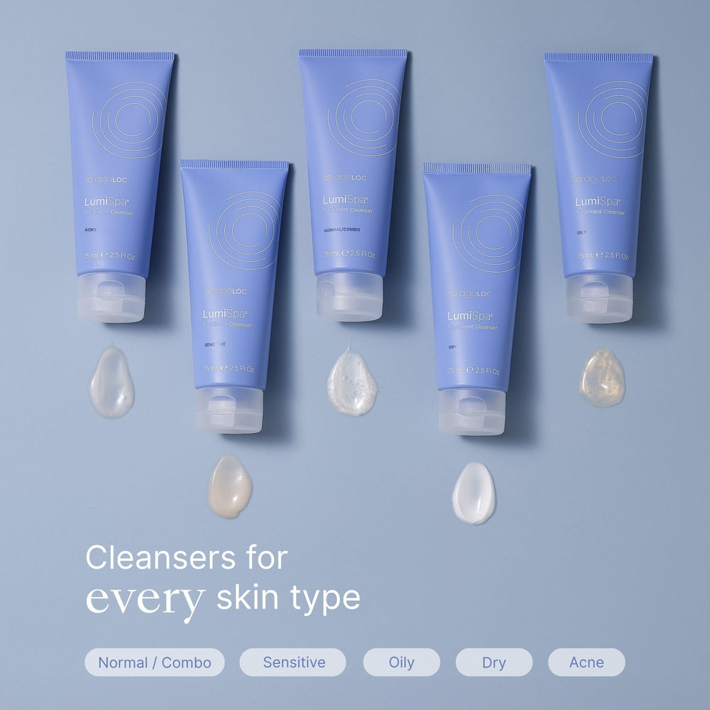 Nu Skin cleanser applied on hand before device use illustrating smooth glide benefit