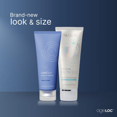 Nu Skin pump detail highlighting easy dispensing and controlled amount benefit