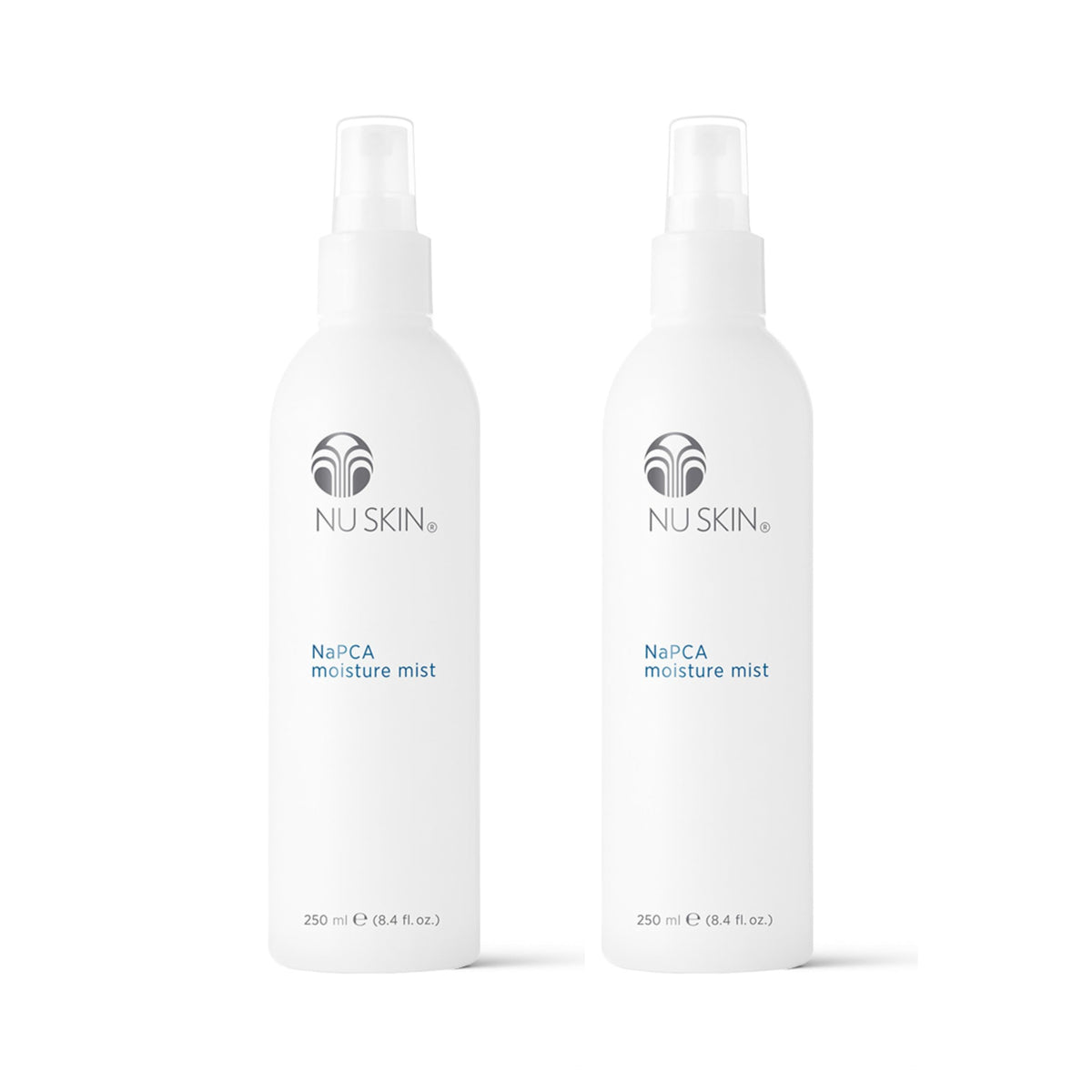 Nu Skin bottle front packaging showing branding and size benefit