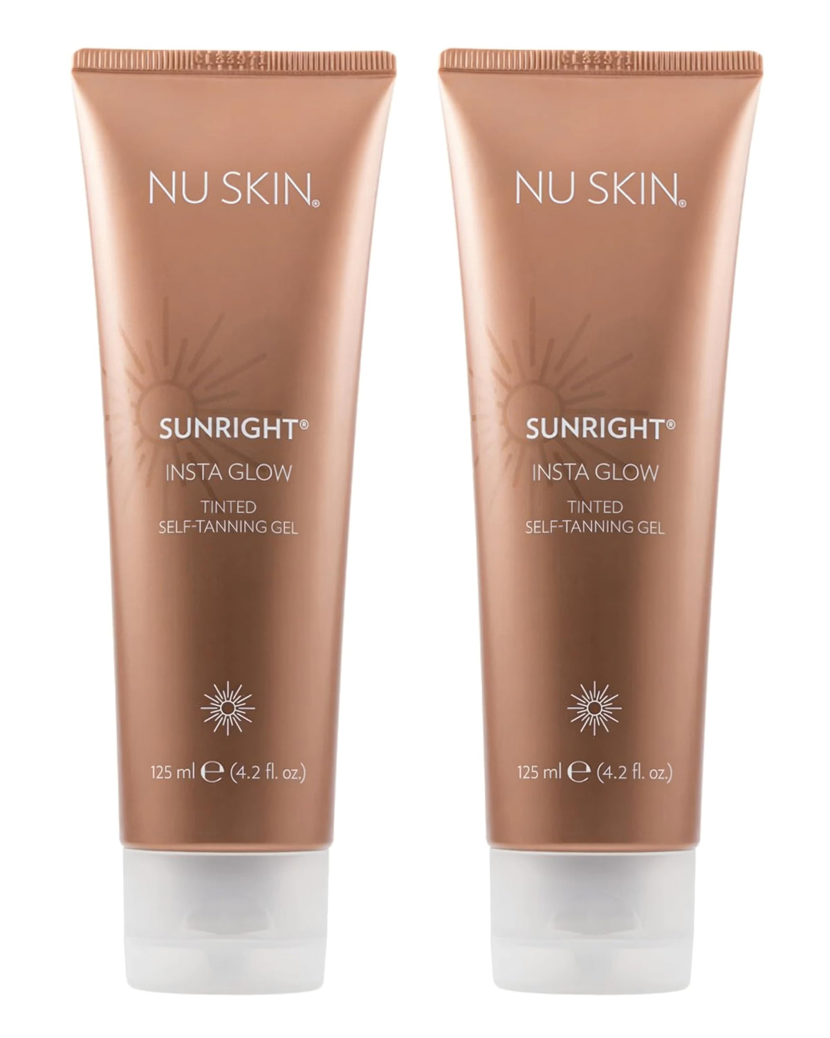 Nu Skin Sunright front packaging showing two 4.2 oz tubes for easy travel