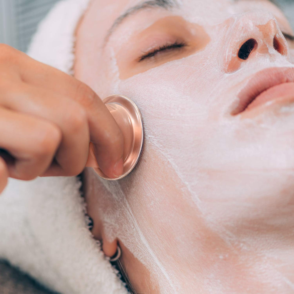 Nuanchu cup staged in bathroom lifestyle scene for daily skincare routine