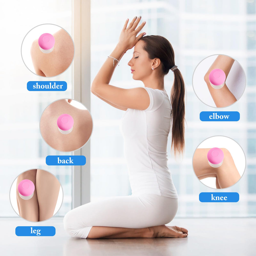 Nuanchu cup on skin demonstrating glide with oil for targeted treatment