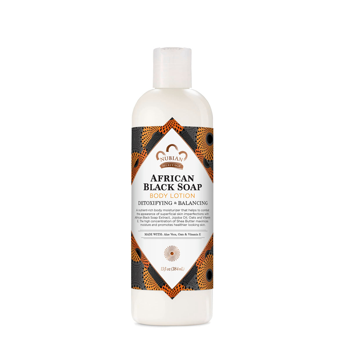 Nubian Heritage front packaging showcasing product benefits and natural formula