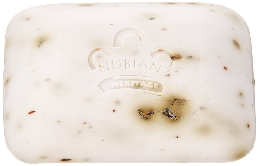nubian heritage soap lather in hand demonstrating rich foam and gentle cleanse