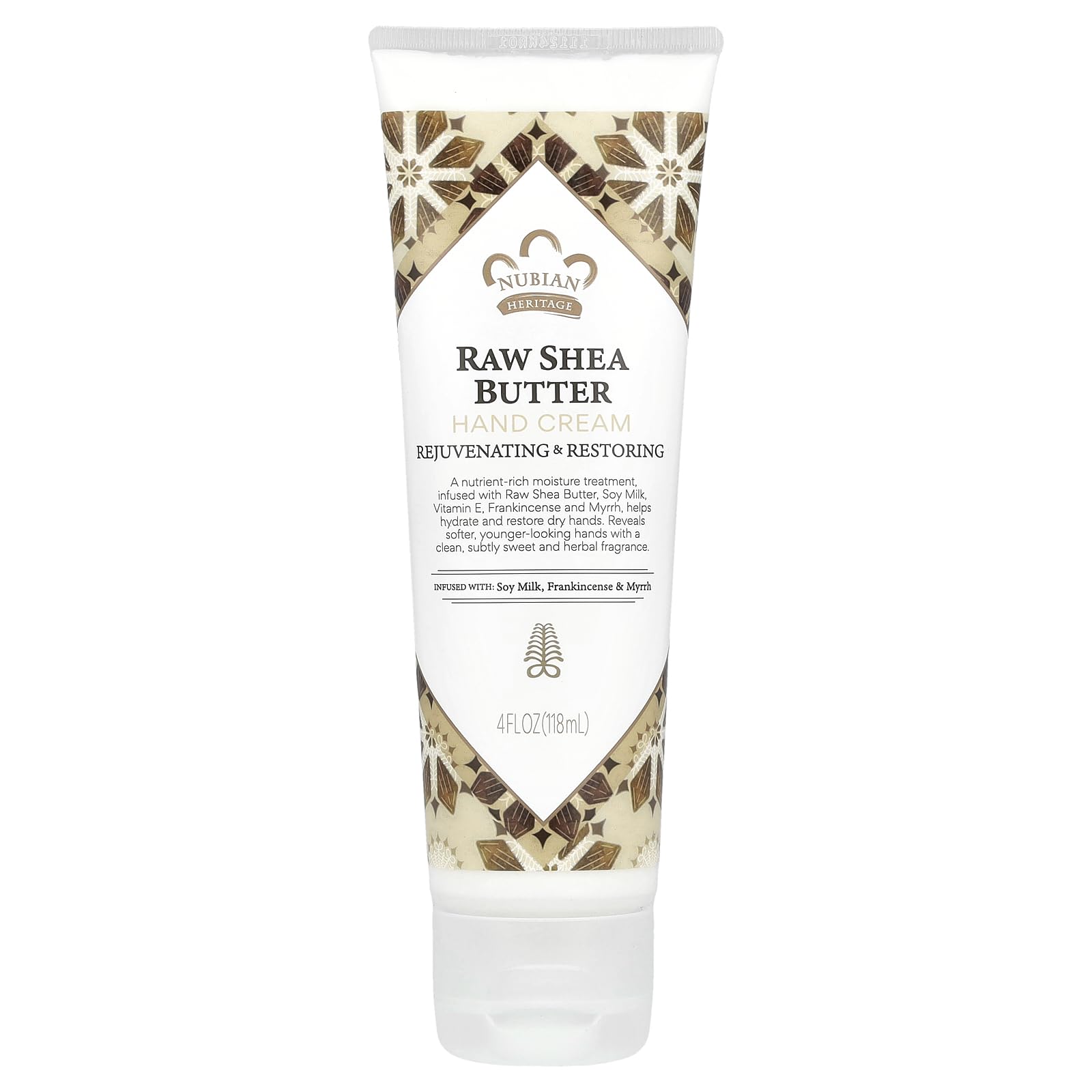 Nubian Heritage hand cream front packaging showing product and benefits