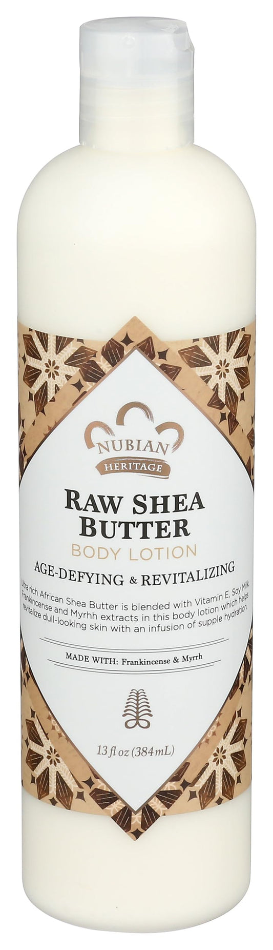 Nubian Heritage front bottle view showing clean label and 13 fl oz size, promotes everyday hydration