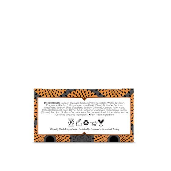 Nubian Heritage soap on shower shelf illustrating in-shower use and convenience