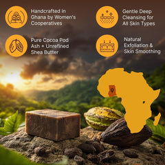Nubiana soap on bathroom shelf in lifestyle setting suggesting natural care