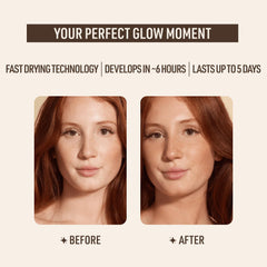 Nuda CloudMist applied to neck and décolletage showing natural glow