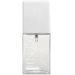 Nuda front packaging showing bottle and label, clear travel-friendly tan