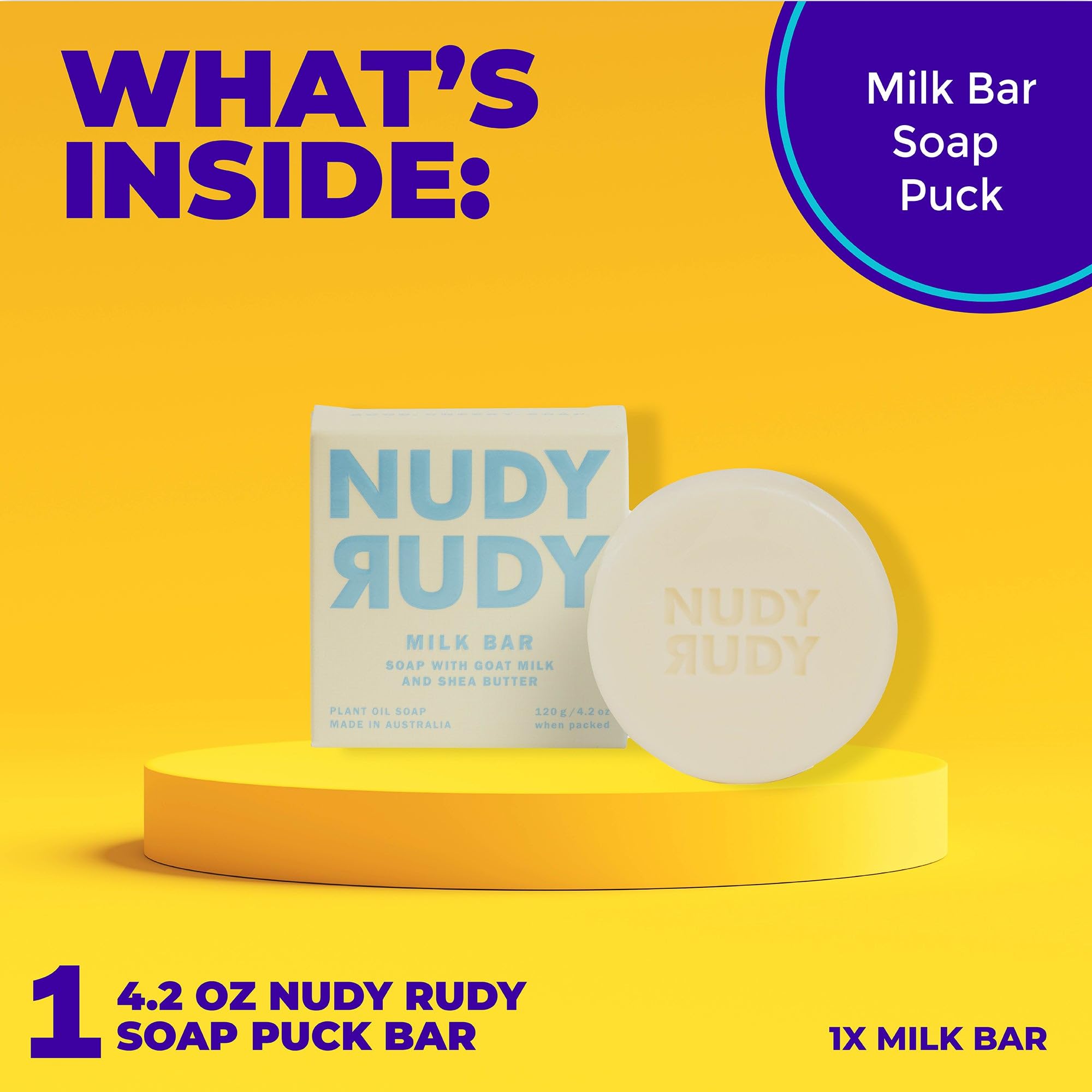 Nudy Rudy bar producing rich lather on skin for smooth shave