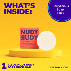 Nudy Rudy shaving foam on skin, shows smooth glide and conditioning effect