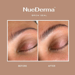 NueDerma in-bathroom routine image showing quick application and waterproof benefit