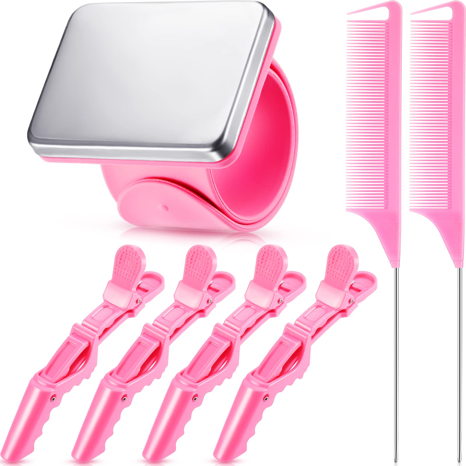 Nuenen front packaging pink braid kit showcasing all seven pieces and organized layout