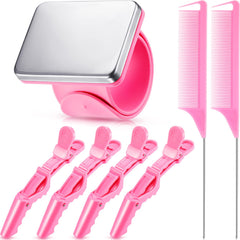 Nuenen front packaging pink braid kit showcasing all seven pieces and organized layout