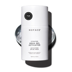 NuFACE IonPlex Aqua Gel front packaging showing clean design and size benefit
