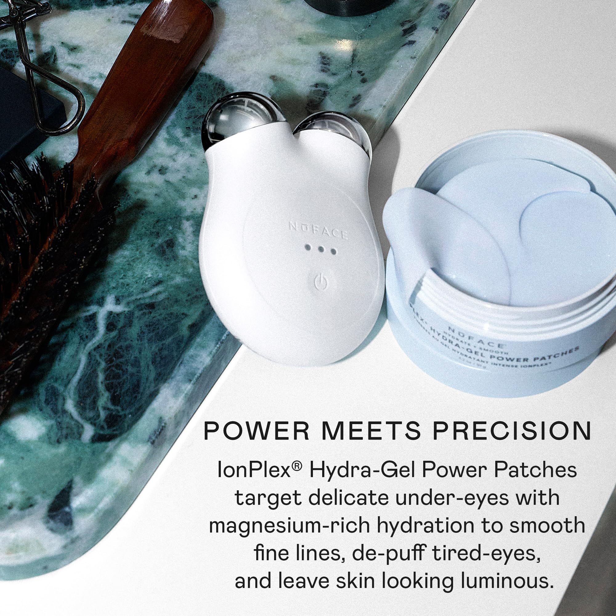 NuFACE product label and ingredients list showing clean formulation benefit