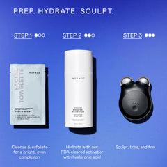NuFACE close-up of soft smooth side demonstrating makeup removal and gentle cleansing
