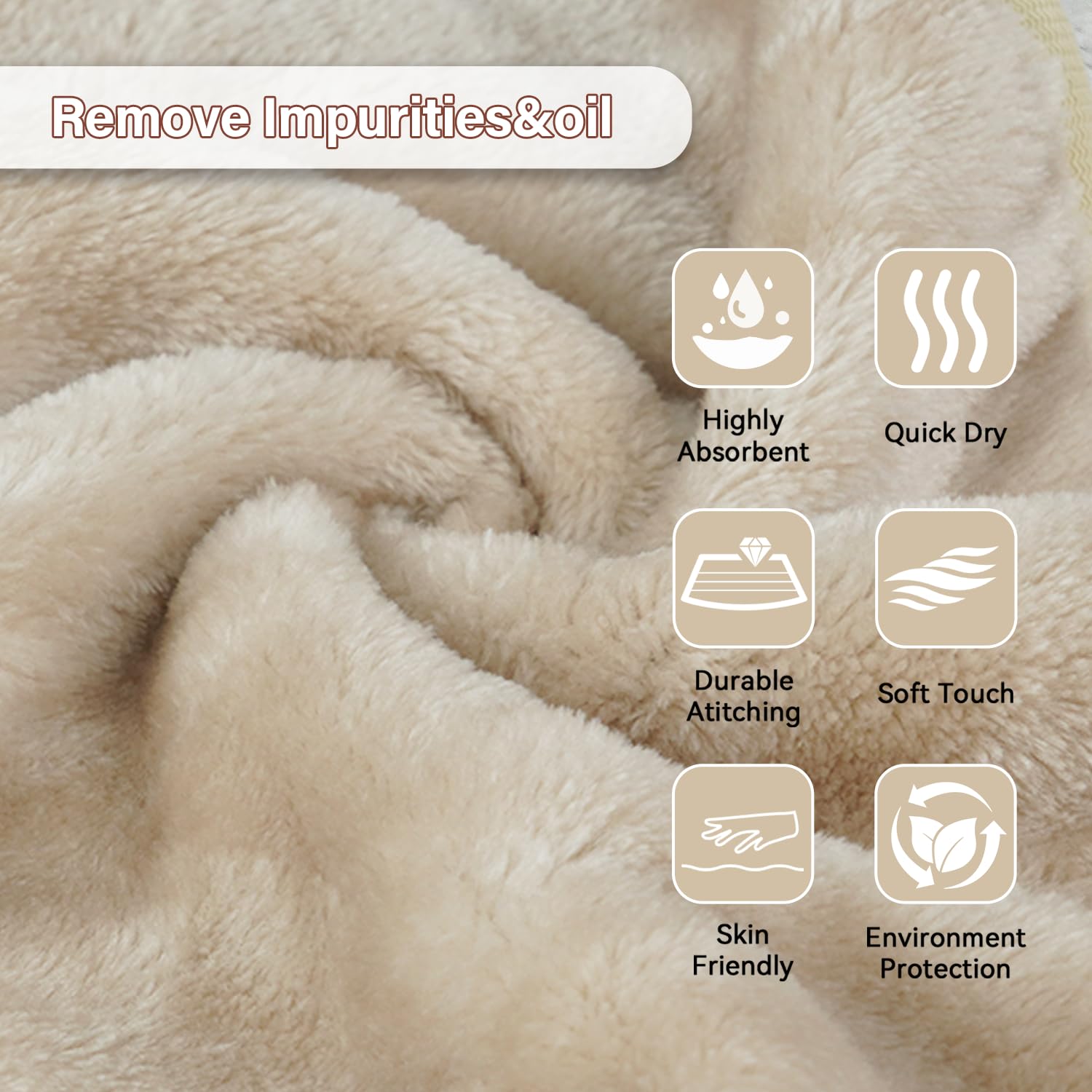 NUGILLA towel held in hand showing 7x13 inch size and easy handling