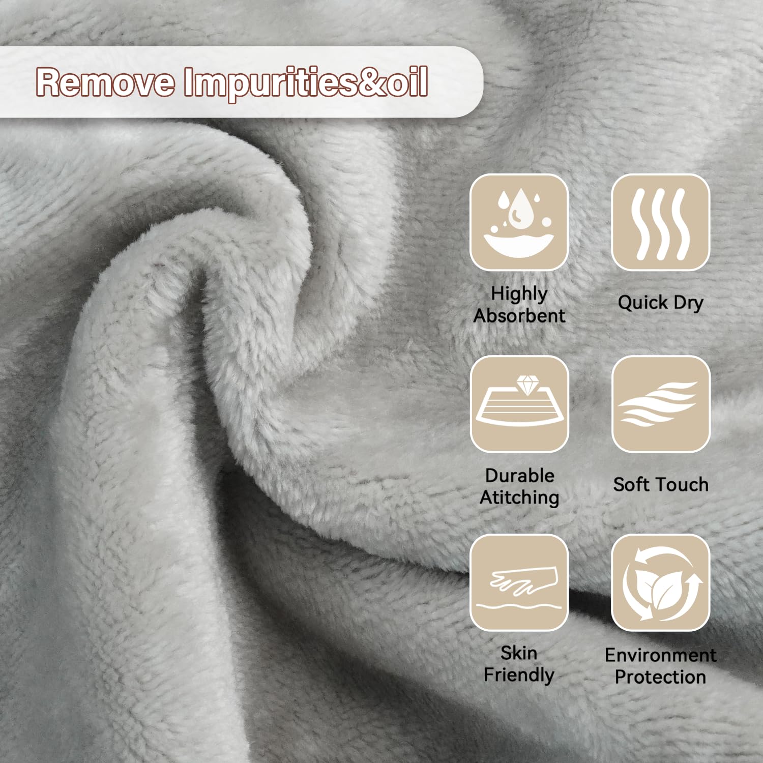 NUGILLA towel held in hand showing size and full-face coverage benefit