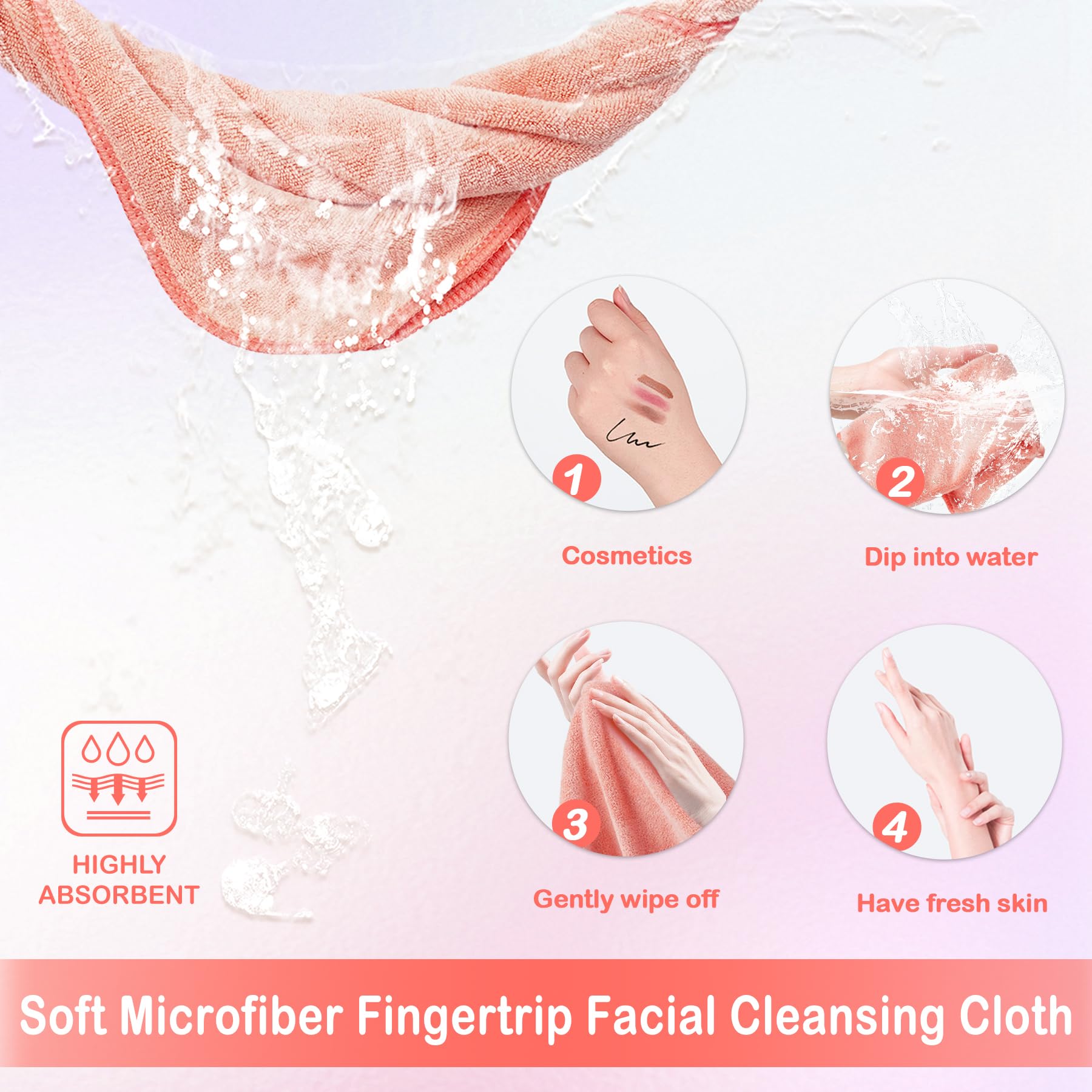 NUGILLA damp cloth removing makeup showing gentle cleansing benefit