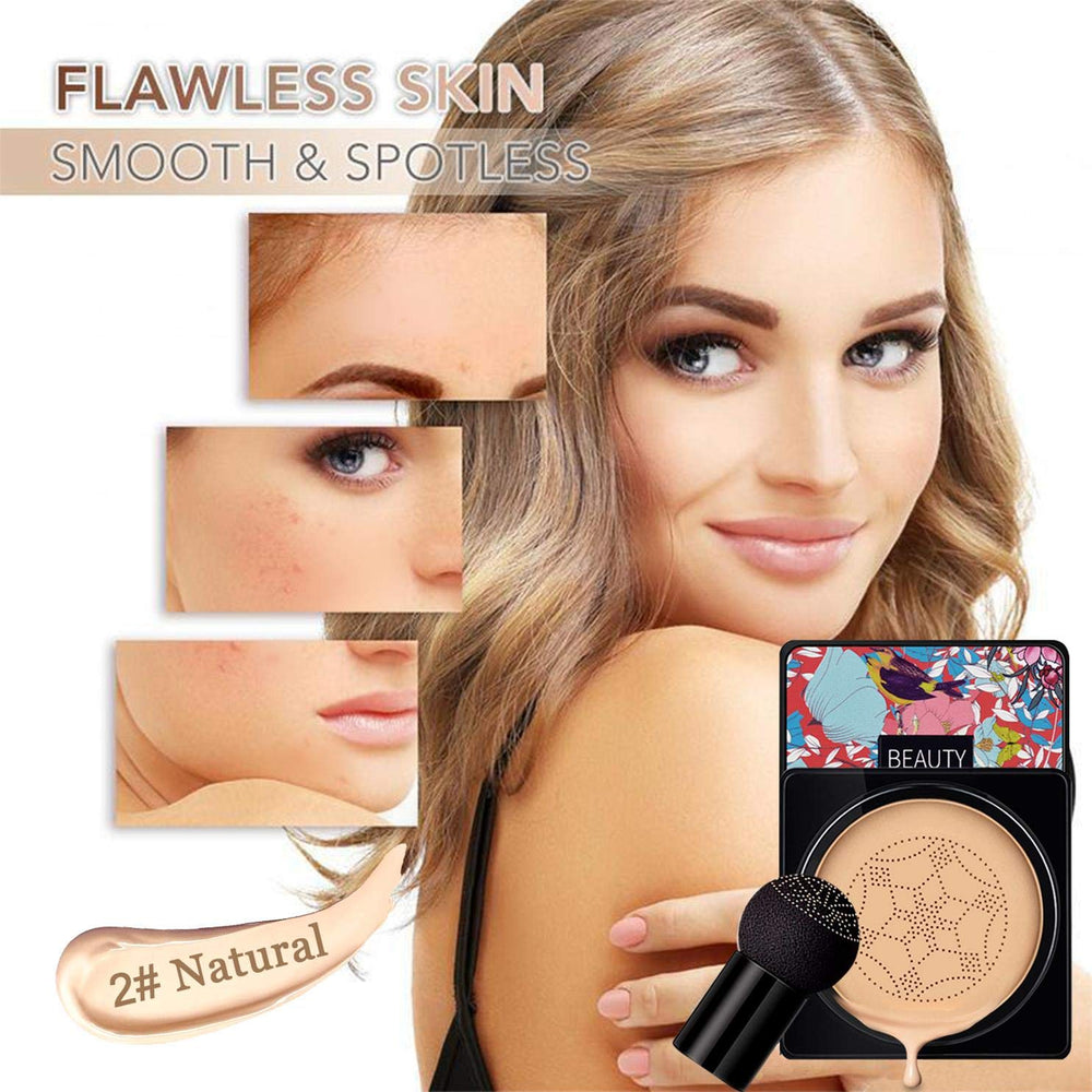 NUIBO mushroom puff close-up showing soft texture and flawless blending