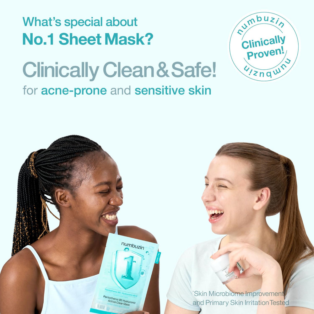 numbuzin mask applied on woman calming redness and soothing skin